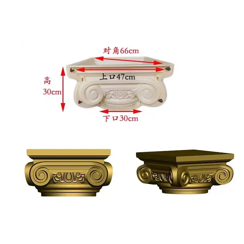 Roman Column Head and Foot Mold, Cylindrical Shape, ABS, Plastic, Steel, Reusable, Decorative