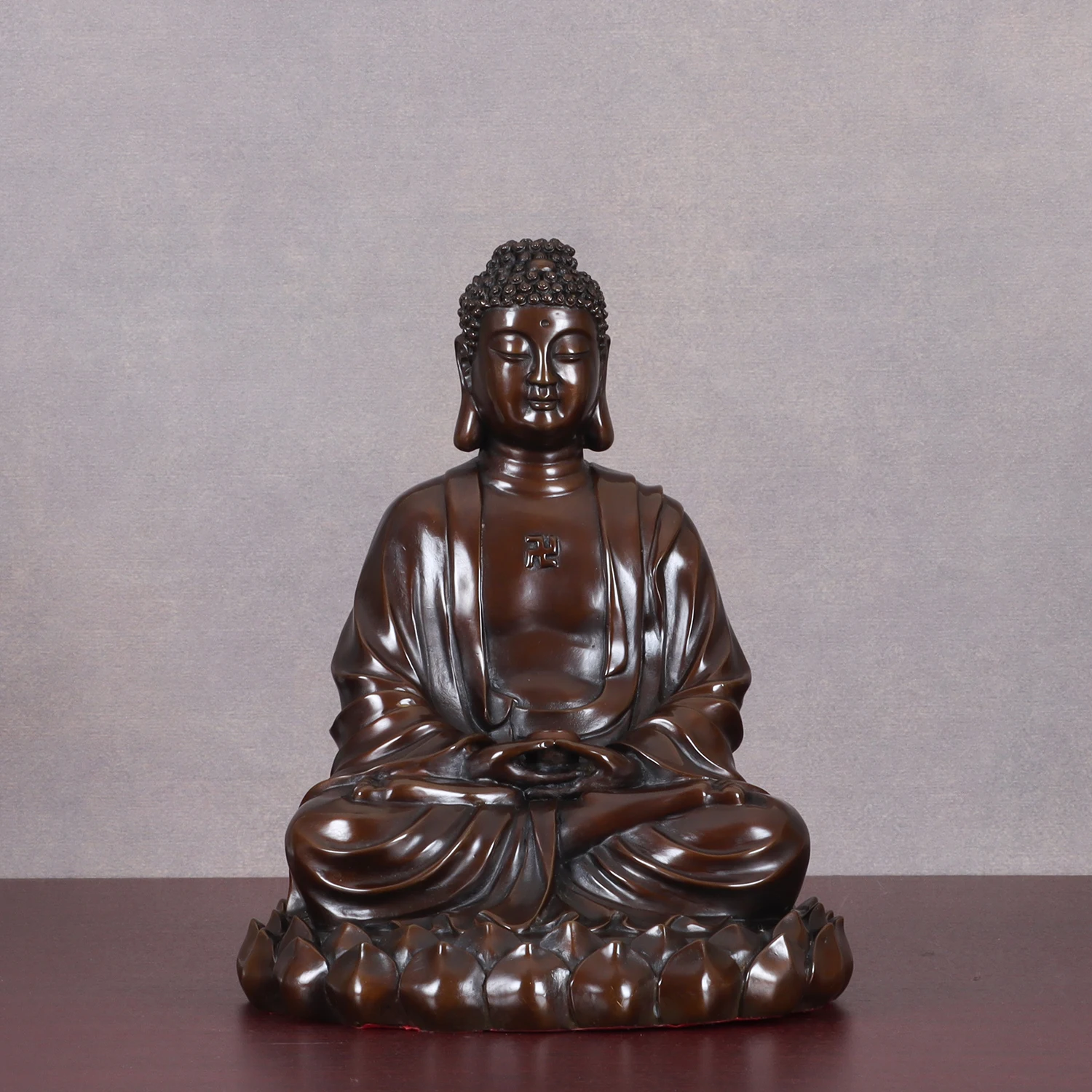 Bronze Sakyamuni Buddha Statue Religious Tibet Buddhism Sculpture Handmade for Home Decoration 25CM