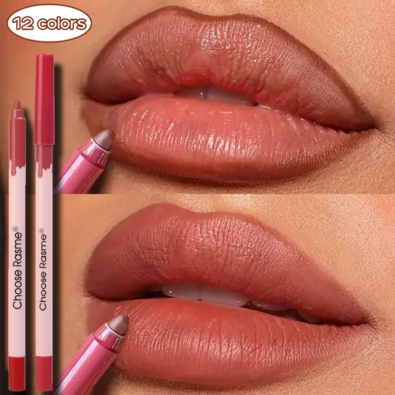 Ensemble de crayons de Contour de lèvres rouge nu imperméable 12 couleurs/boîte crayon de revêtement de lèvres mat longue durée Sexy Rose rouge à lèvres teinte maquillage