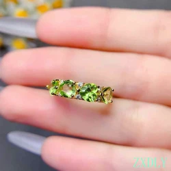 2025 Newest Silver Ring for Women Certified Natural Peridot Heart style  Ring Fashion 925 Silver Jewelry Good Gift