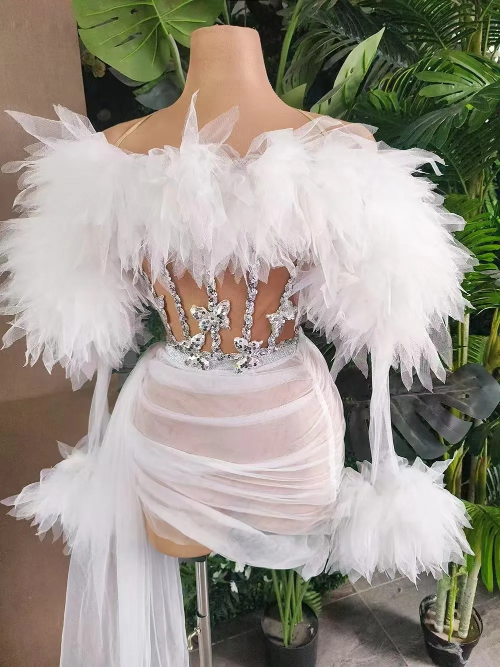 Personalisiertes dunkles Tube-Top, sexy ultrakurzer Geburtstagsparty-Prinzessinnenrock, Damen-Gruppenbühnen-Singkostüm – Detail 6