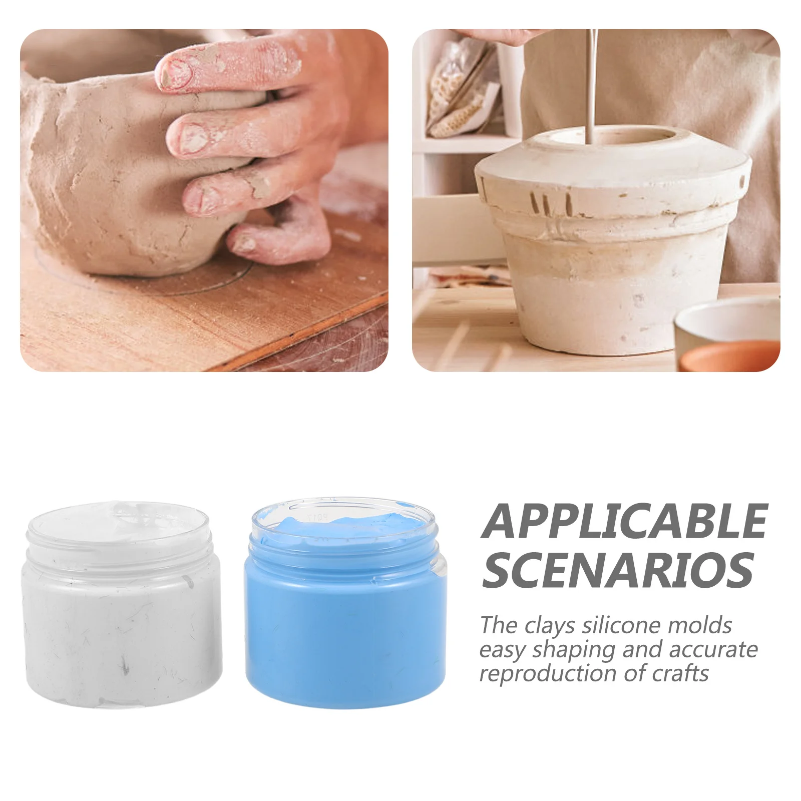 2 pçs fácil moldagem argila molde de silicone fazendo kit 1:1 mistura para diy resina sabão escultura moldes arte argila polímero