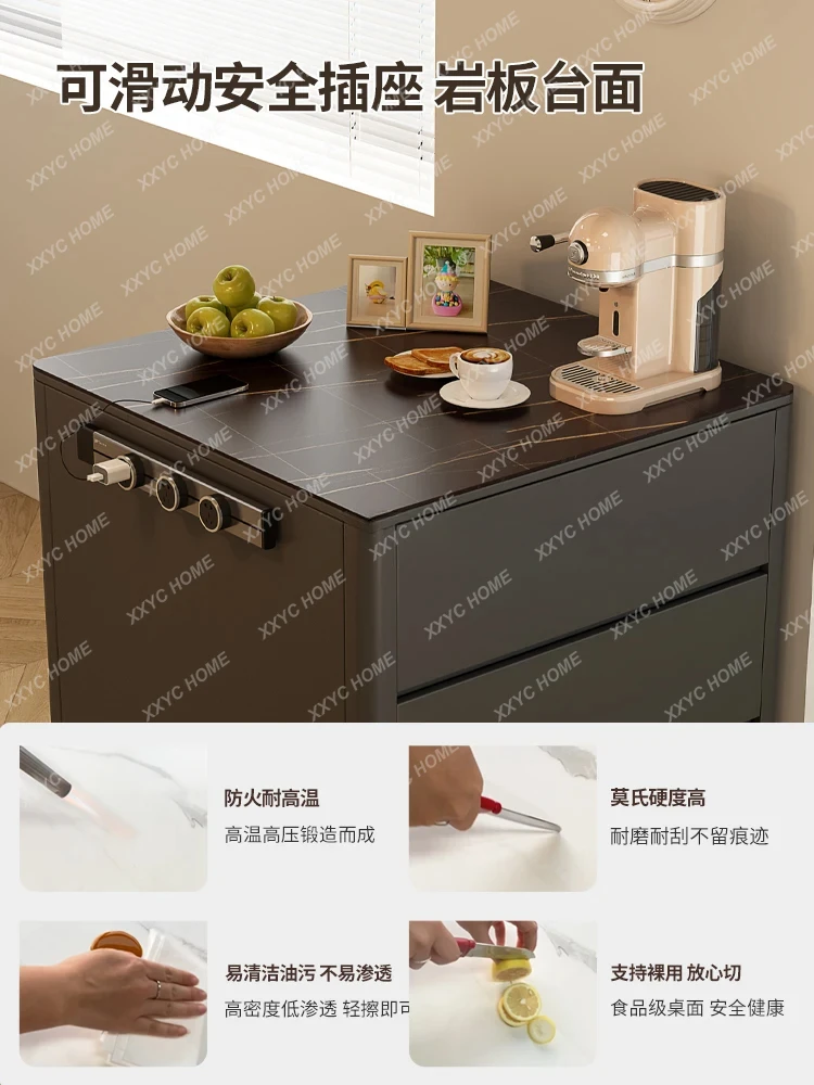 Household Movable Dining Table Integrated Stone Plate Meal Side Guide Table Cabinet