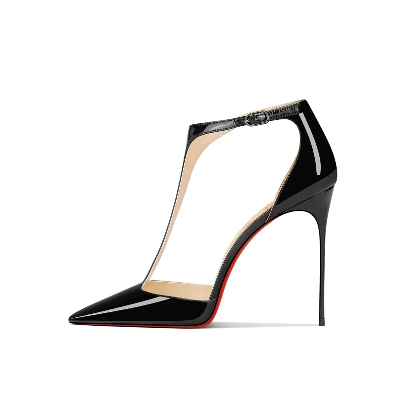 2025 New Summer Style Exquisite Fine Heels Naked Lacquered Leather High Heels for Women with Pointed Ends and Dress