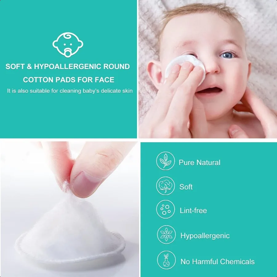 Premium Cotton Rounds for Face 400 Count Makeup Remover Pads Hypoallergenic LintFree 100 Pure Cotton Pads for Face Cleasing App