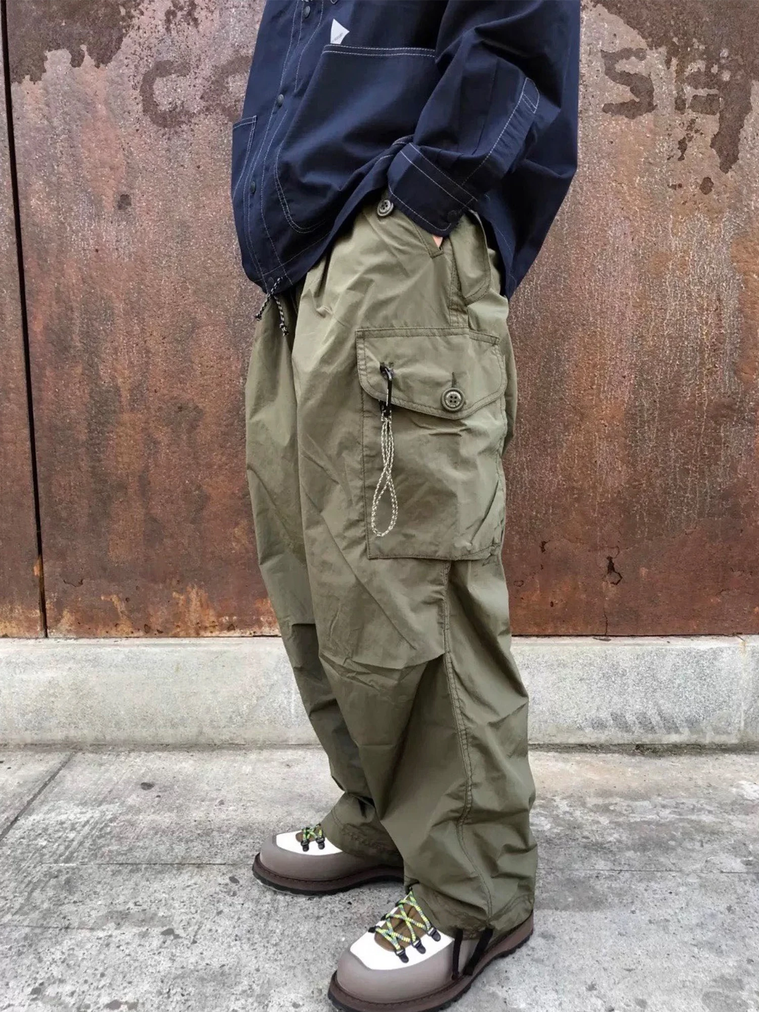 

Outdoor Workwear Men's Loose Long Pants Multi-ket Paratrooper Trousers Qui-Drng Windproof Waterproof Faionable Casua...