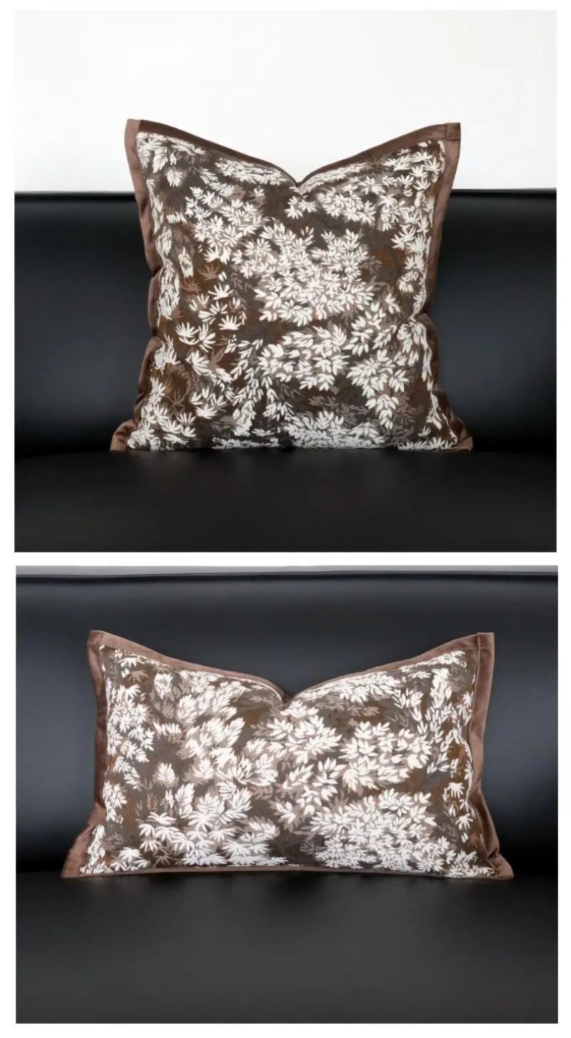 Vintage Wabi-Sabi Stil Braune Serie Kissenbezug Cojines Jacquard Sofa Kissenhülle Kopfteil Kissenbezüge 30x50/45x45cm – Detail 6