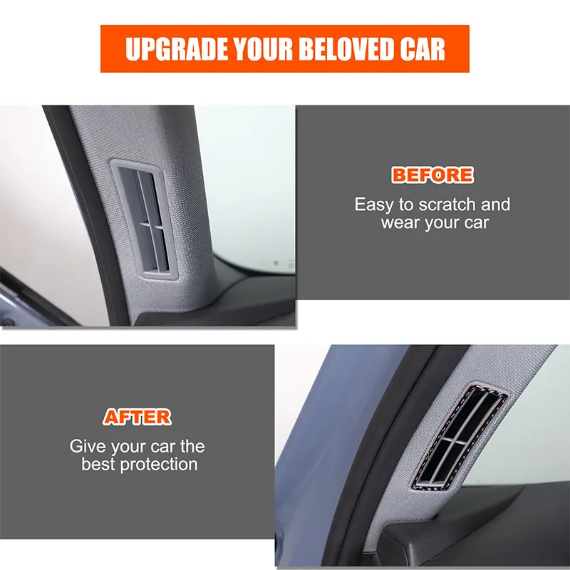 

2x Soft Carbon Fiber Car Dashboard A-pillar Air Outlet Frame Sticker Suitable for BMW 5 Series i5 G60 525li 530li 2023+