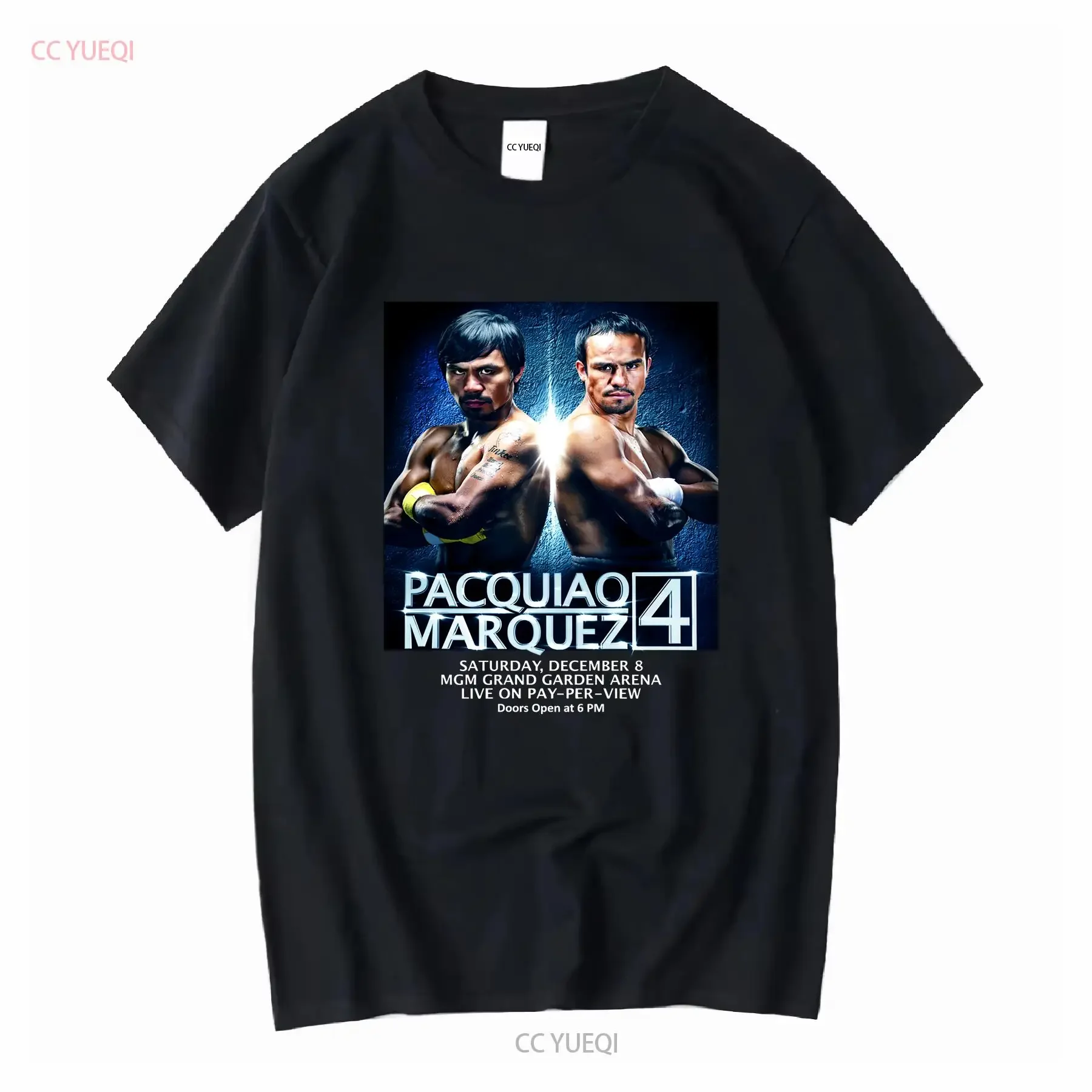 Pacquiao Vs Marquez 4 Tale Of The Tape Payperveiw Boxing T Shirt Size Medium Rare long or short sleeves vintage Washed Casual