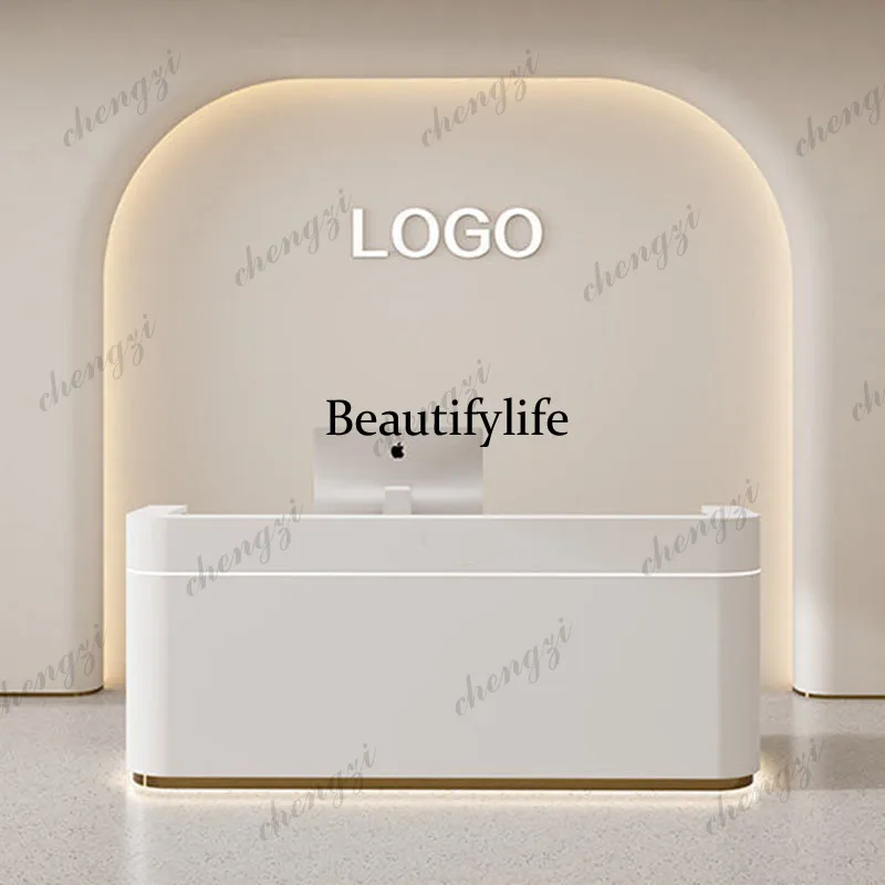 Light Luxury Modern Reception Desks Business Service Counter Elegant Reception Desks Design Welcome Scrivania Office Furniture