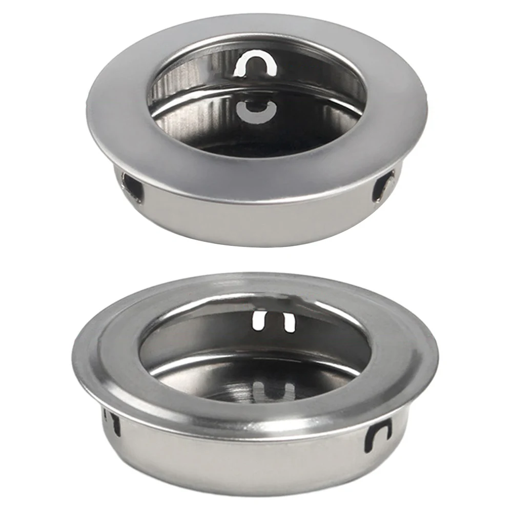 Stainless Steel Based Recessed Round Pull for Use on Sliding Doors Requiring a Clean and Integrated Appearance
