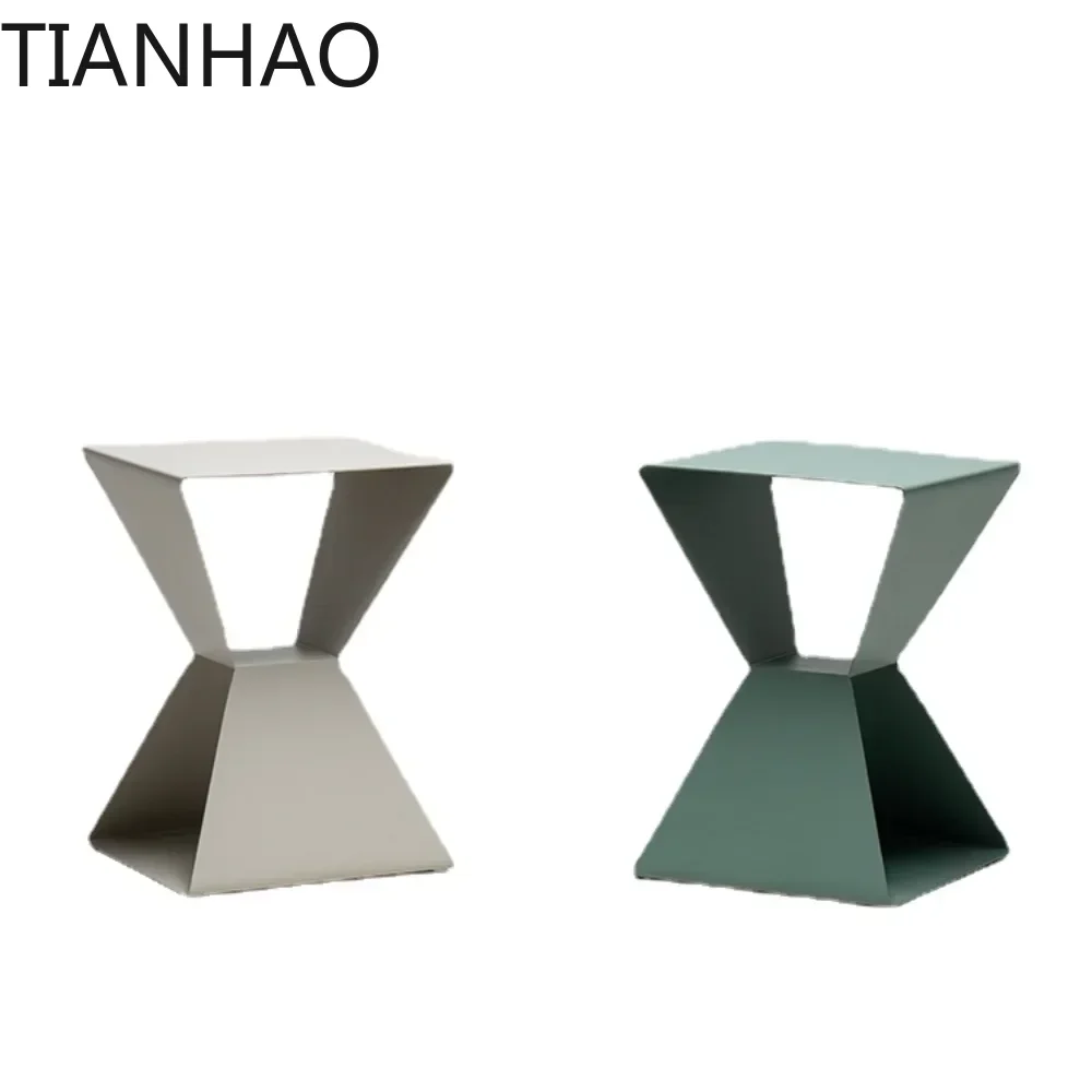 Nordic Wrought Iron Side Table - Modern Minimalist, for Small Apartments, Living Room Sofa & Bedroom Bedside