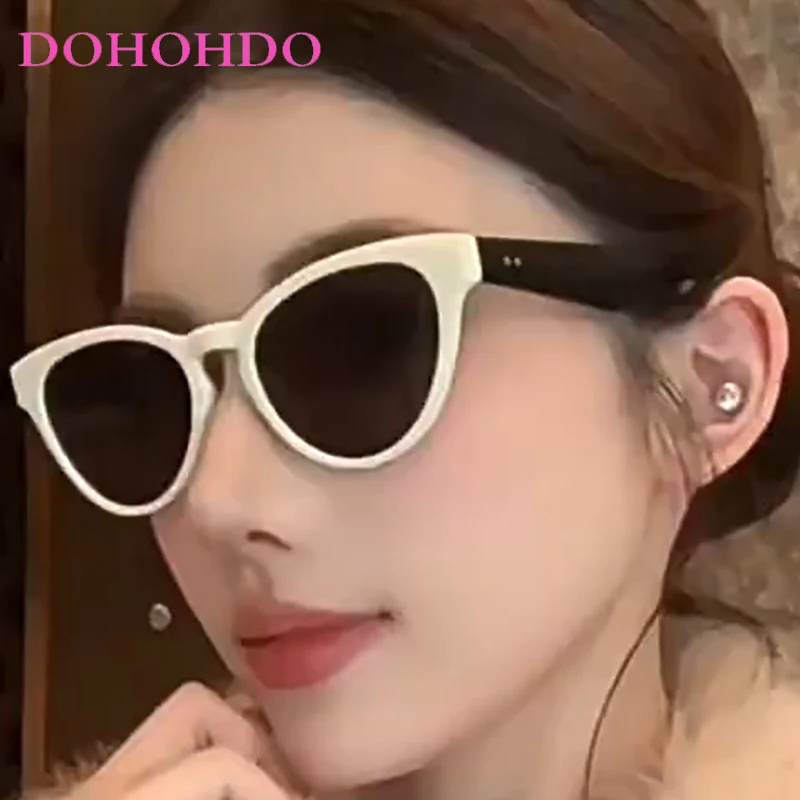 

Vintage Luxury Designer Cat Eye Sunglasses Woman Fashion Classic Rivet Men Shades Outdoor Driving Sunglasses Ladies Lentes UV400