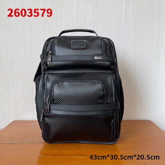 

Men's Work Backpack – Premium Leather Carbon Fiber Laptop Computer Bag, Large Capacity 2603579D3