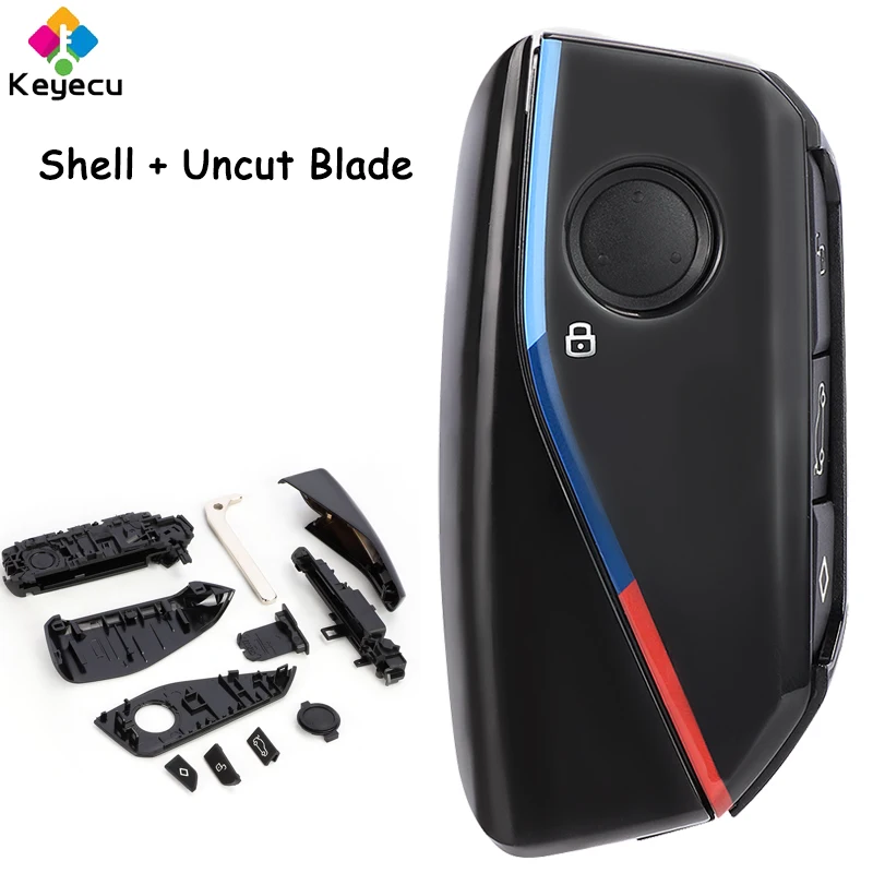 KEYECU Smart Remote Car Key Shell Case With 3+1 4 Buttons for BMW X1 U11 I7 G70 X7 Lci 320i F20 U06 M3 Gtr X3 X5 X7 F48 2023 24