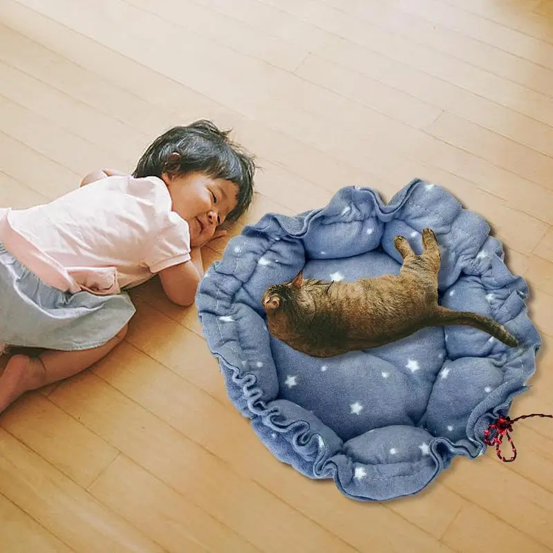 Cat Heating Pad Heated Pet Plush Mat Cat Warming Pad Heated Dog Blanket Pet Bed Electric Heating Mat With Anti Bite Cable For