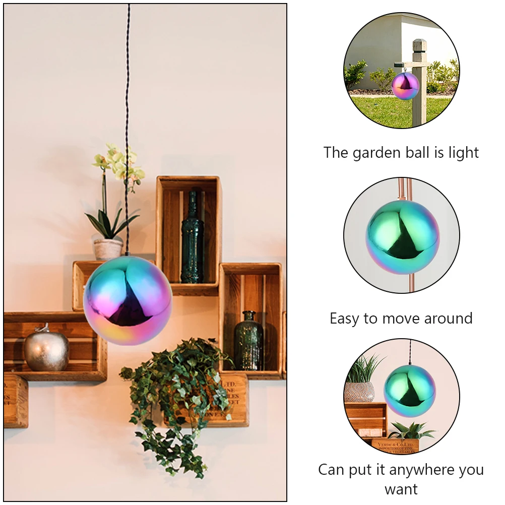 

2 Pcs Stainless Steel Ball Small Garden Balls Outdoor Gazing Globe Yard Decoration Spinner Decorative Orbs Colorful Mirror