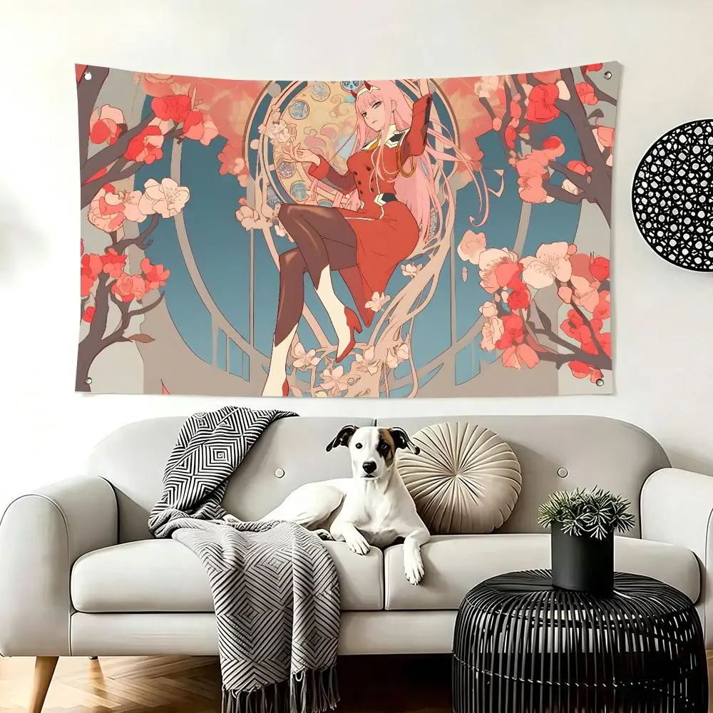 002 Mecha Anime D-DARLING in the FRANXX Flags  For Living Room Home Dorm Decor Wall Outdoor Camping Party Banner Gifts