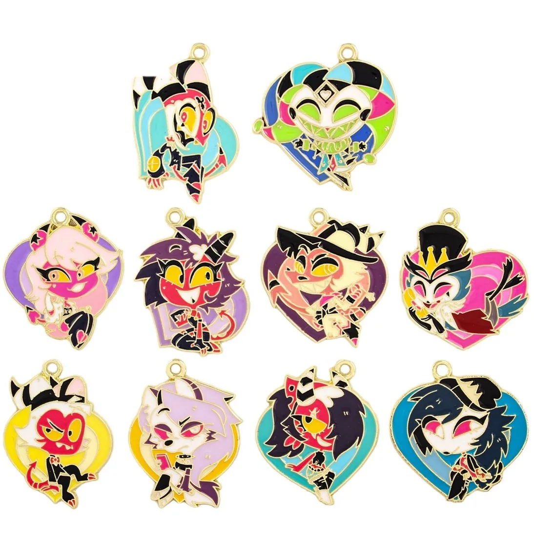 10 قطعة/الوحدة الإبداعية الكرتون الشكل المينا سحر للنساء DIY أقراط قلادة صنع المجوهرات قلادة الإكسسوار