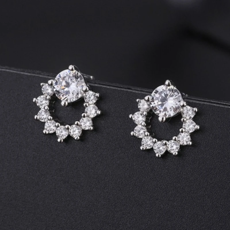1ct Moissanit-Ohrringe für Frauen, im Labor gezüchtete Diamant-Ohrstecker, 925er Sterlingsilber, edler Schmuck, Geschenk