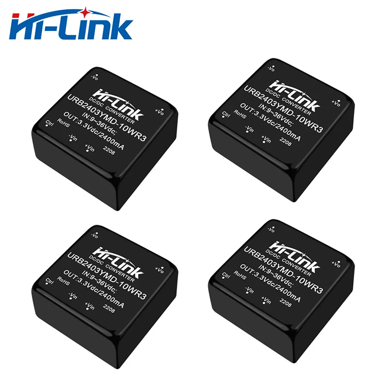 Hi-Link New URB2403YMD-10WR3 10W 24V to 3.3V 2.4A DC DC Converter Step Down Isolated Power Supply Module 91% Efficiency