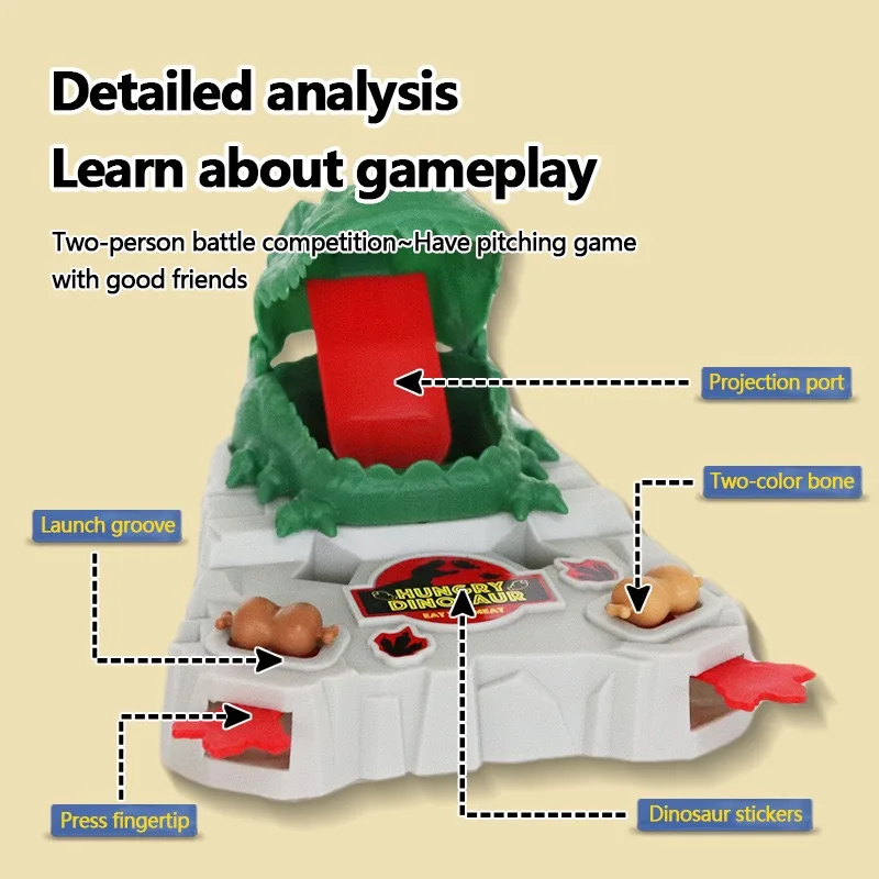 وحدة تحكم ألعاب رمي اللحوم على شكل ديناصور للأطفال للأولاد والبنات هدية تعليمية للتدريب على التفكير 3-14 ألعاب #2