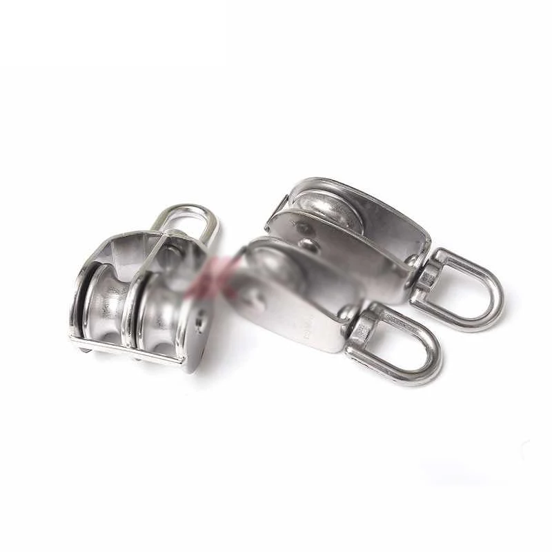 

1PCS Load-Bearing M15/20/25 Fixed Pulley 304 Stainless Steel Swivel Traction Wheel Heavy Duty Single Pulley Block Tool Crane