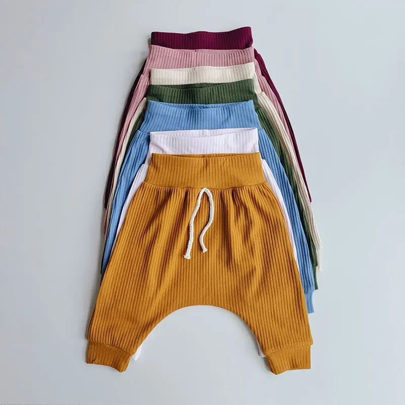 Pantaloni in PP di cotone carino neonato pantaloni Casual in tinta unita 0-4Y pantaloni lunghi morbidi per bambini vestiti per bambini delle ragazze