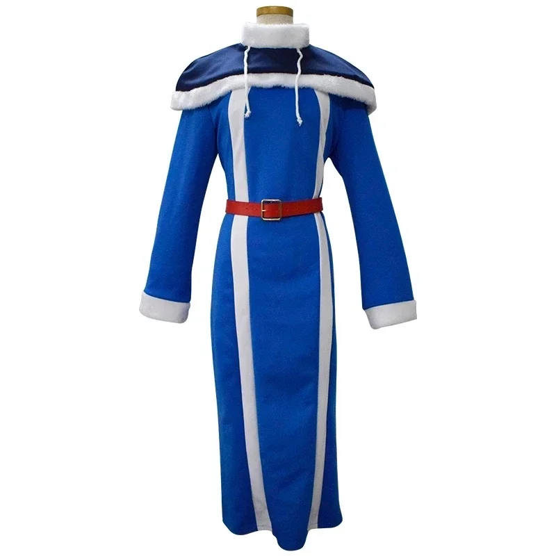 Anime Fairy Tail Juvia Lockser Cosplay Costumes Full Set And Hat  Blue Outfit Dress Shawl Cosplay Wig For Men Women Halloween PA