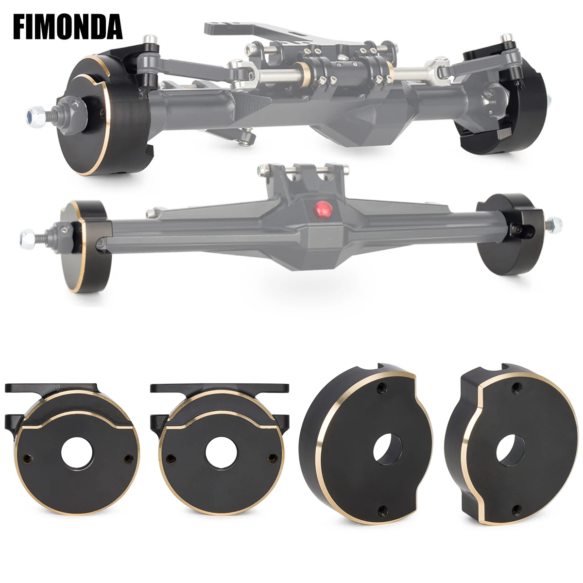 Black 1/10 Scale CNC Brass Weight Kit for Vanquish H10 - Steering Knuckle & Axle Cap Set | Lowers CG, Performance Upgrade