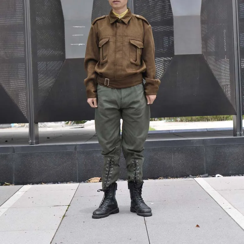 

YUTU&MM military jacket woolen coat lapel long-sleeved slim slimming couple style army yellow woolen cloth for men and women