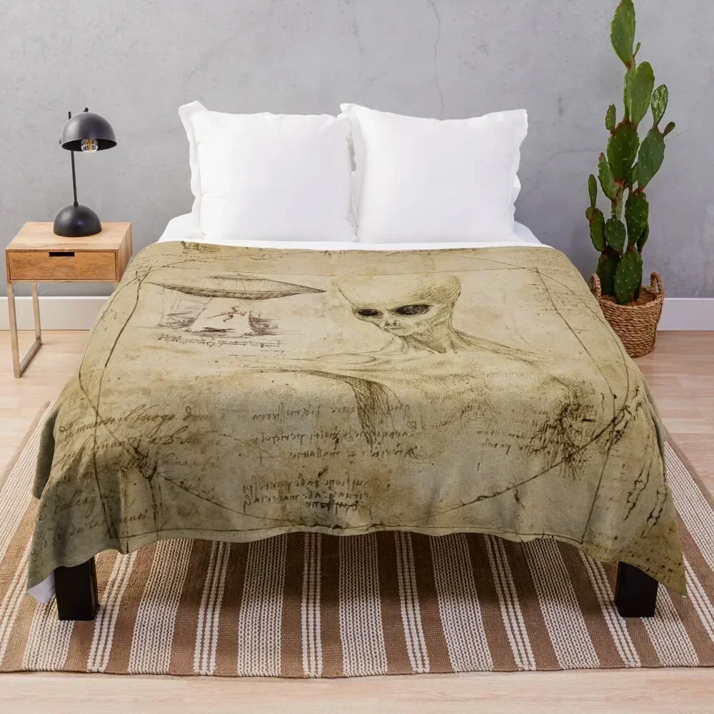 

DaVinci Grey alien Throw Blanket Air Conditioner Soft Blanket for Office Home