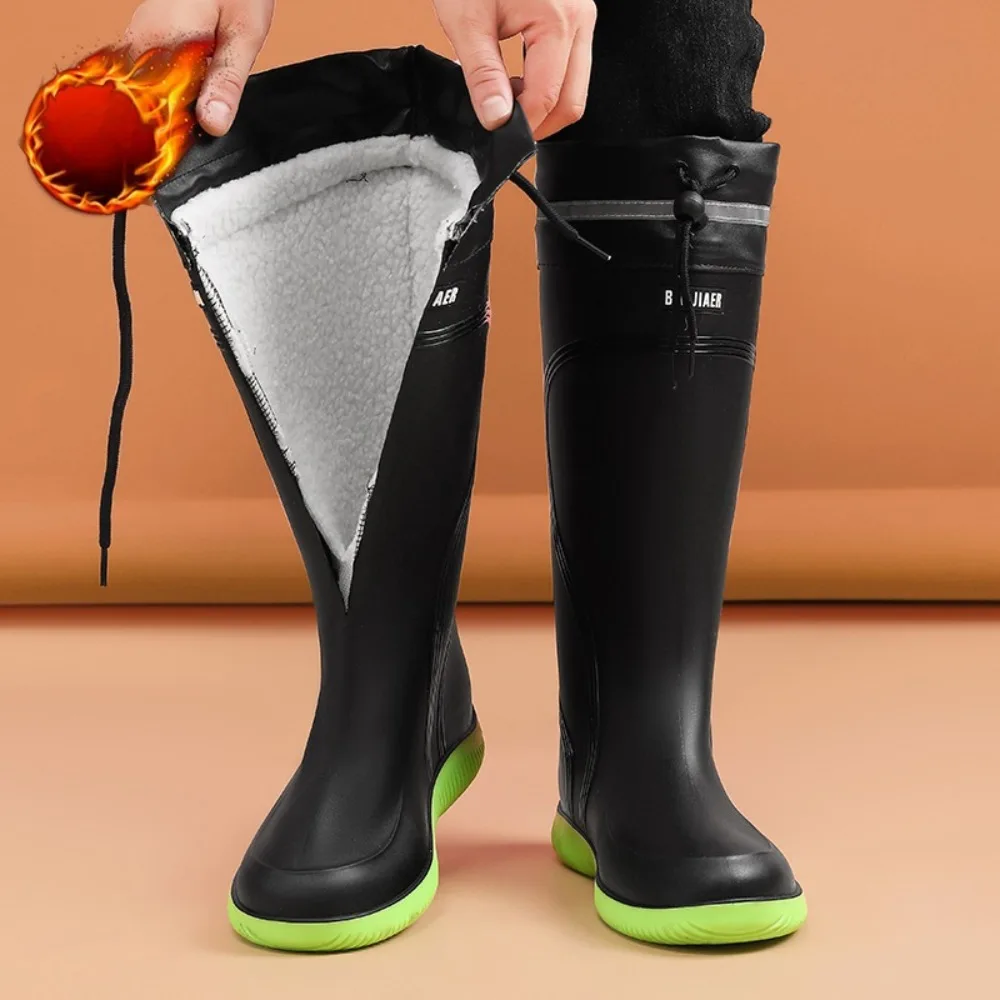 

2026Men's Women's High-End Rain Boots Closed Rainproof and Waterproof Short and Mid.Calf Length Non-Slip Drawstring Rubber Boots
