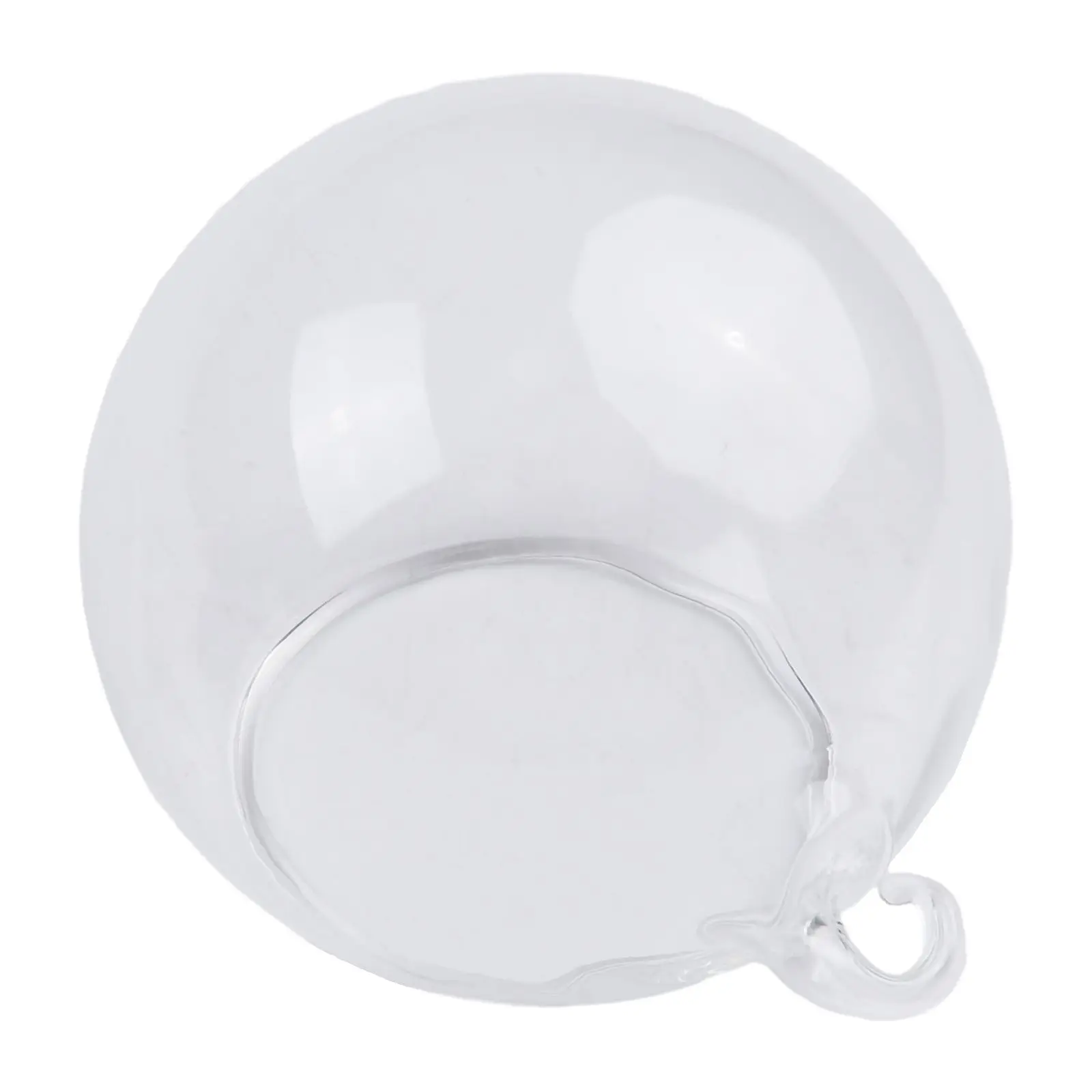 Glass Ball Vase Designed for Hanging Terrarium Use with Open Mouth Flat Base Clear Borosilicate Construction for Durability