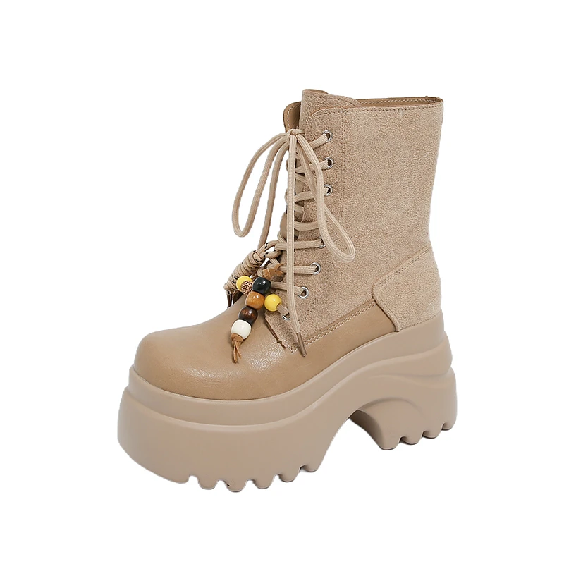 

Женские мотоциклетные ботинки на толстой подошве 9 см, ботильоны на высокой платформе и каблуке, осень-зима 2024, современные короткие ботильоны, Zapatos De Mujer