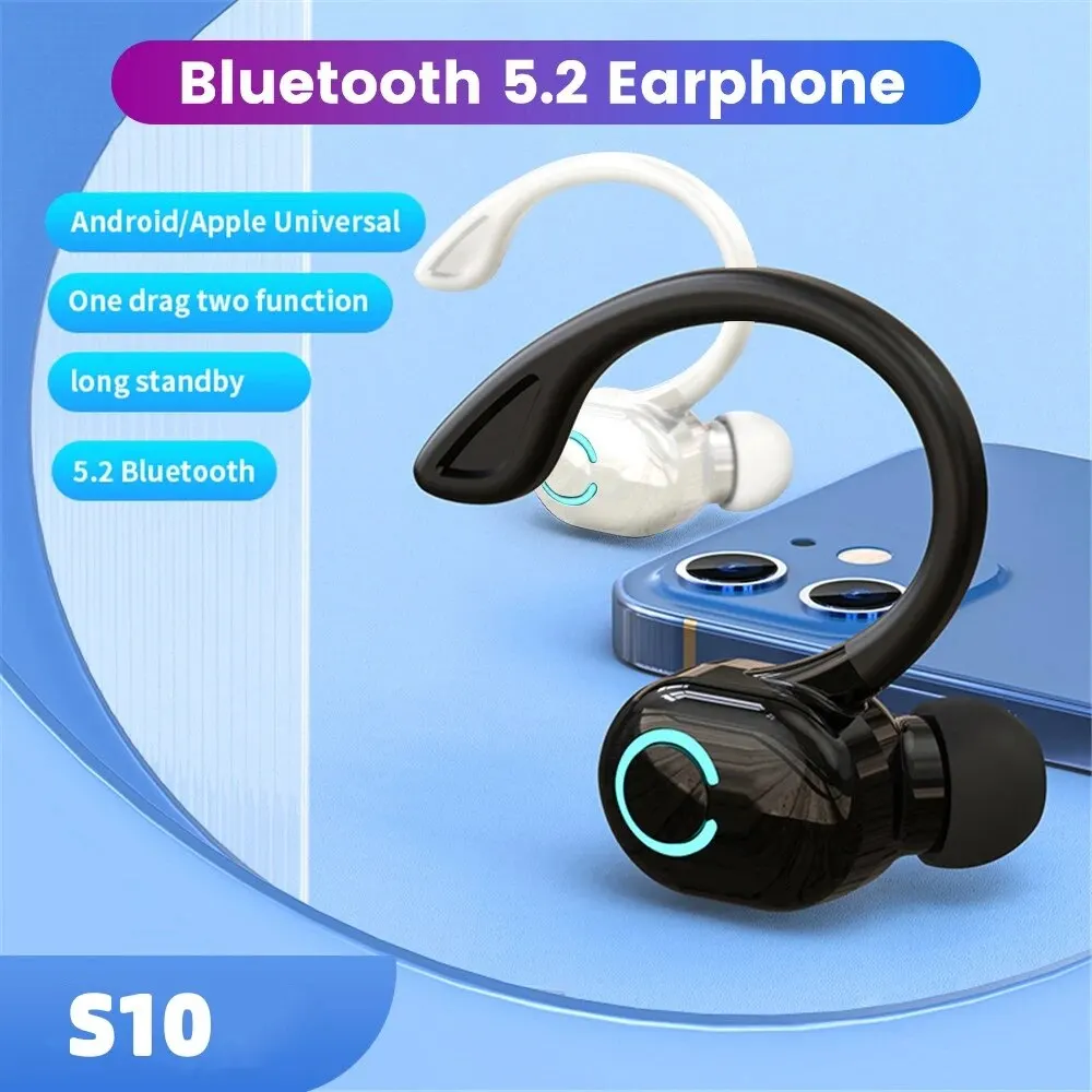 Bluetooth 5.1 Business Wireless Earphones Ear Hook HIFI Bass Noise Cancelling Headphone Sports Gaming Earbuds Headset With Mic