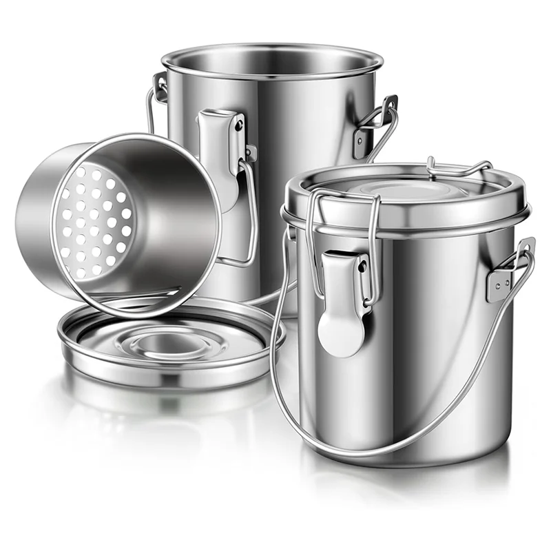 

Набор для чистки кистей из нержавеющей стали ABKY (2 шт.), 6,6 унции с крышкой и фильтрующей сеткой для художников