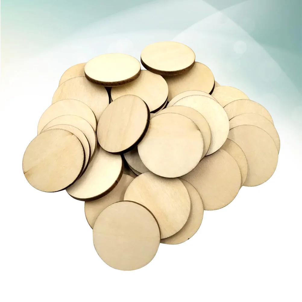 

100 Pcs Round Unfinished Wood Circle Decorative Wooden Pieces Craft Supplies Smooth Surface Non Burrs Diy Christmas Wedding Home