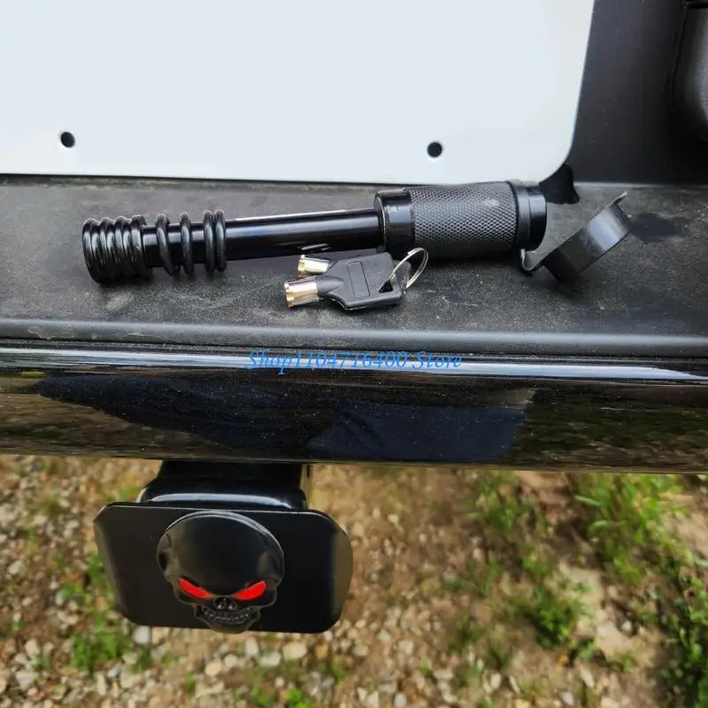 

y1gd Trailer Anti Theft Hitch Cover Dustproof Skull Pattern Metal Hitch Cover Fits 2in Receivers Universal Trailer Accessory