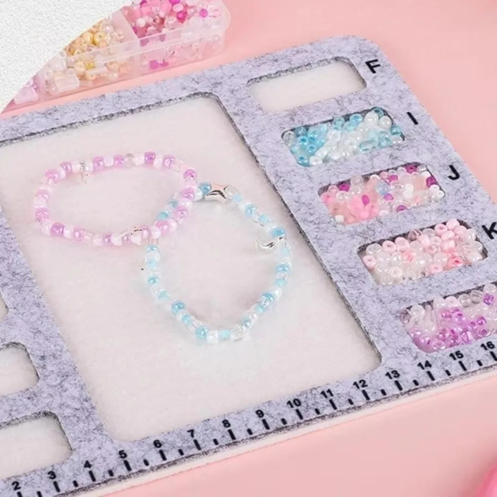 Felt Felt Beading Tray Felt Surfaces Measurement Markings Beading Mat Alphabetic Scale Nonslip Bead Pad DIY Jewelry Making