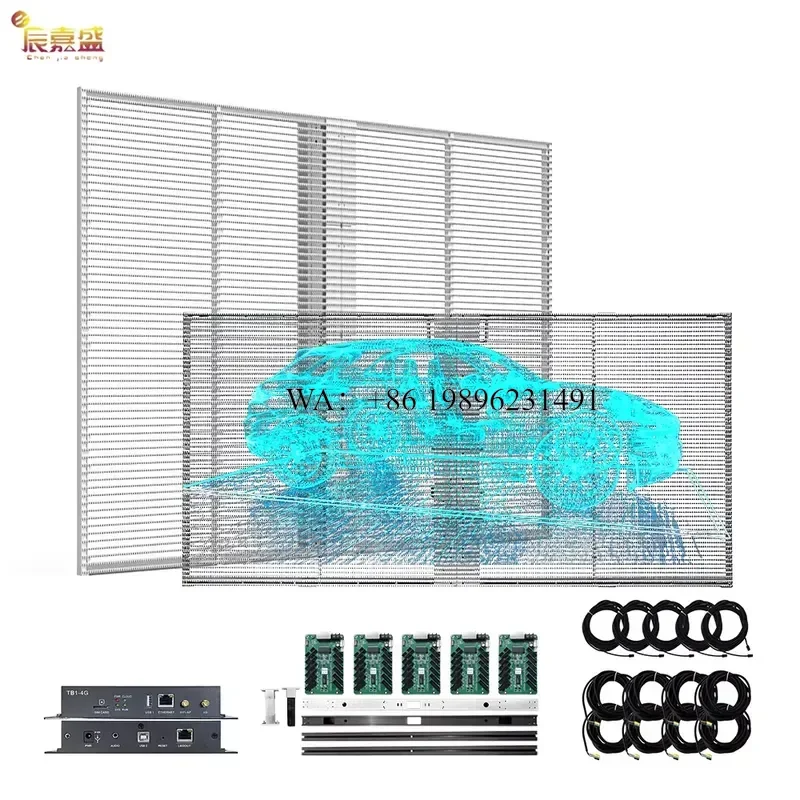 Factory Direct Sale Indoor P3.91 Ultra Transparent LED Display Wall TV Wall for Stores and Retail Stores Glass Advertising