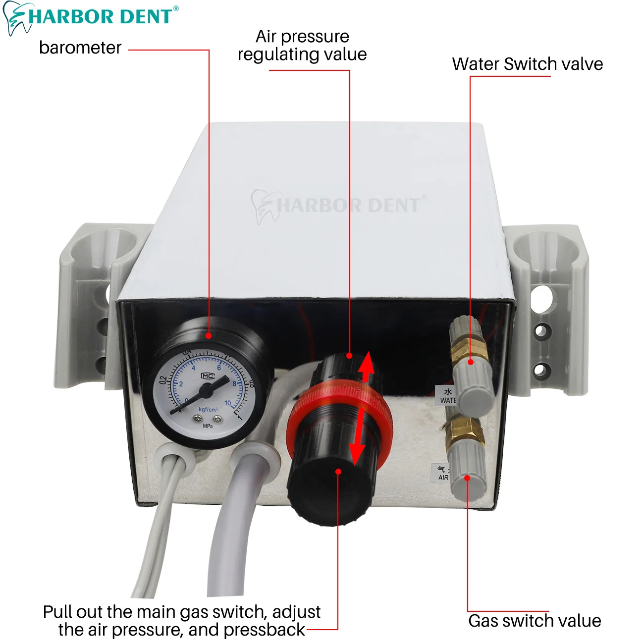 2/4 Holes Dental Unit Turbine Work with Air Compressor 3 Way Syringe Dentistry Laboratory Equipment With 1Pc Handpiece Tube