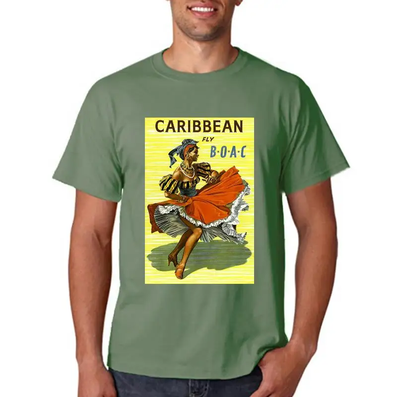 T-shirt Carribean Caraibes Dance Salsa Retro Vintage Fly Travel Voyages