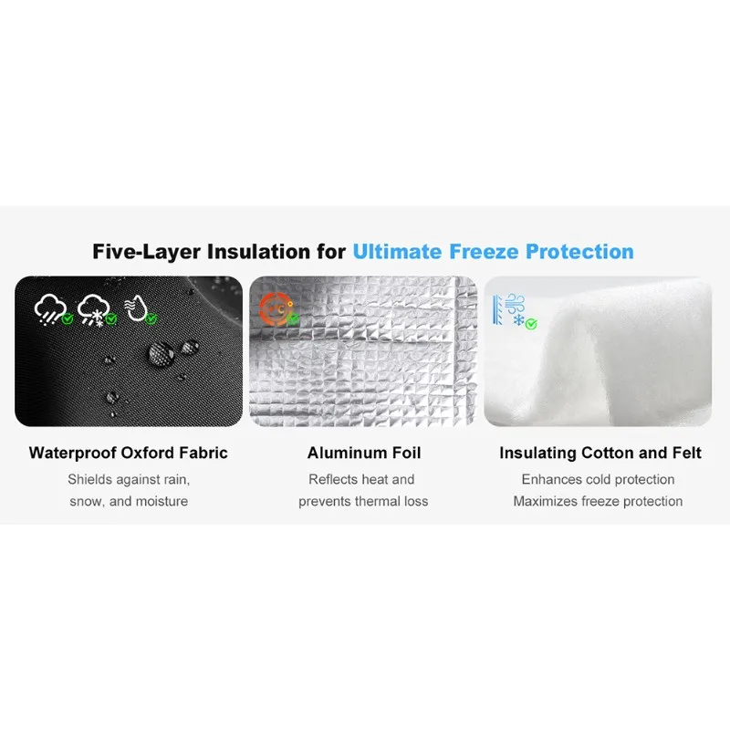 

AA81-Heat Protector For Winter For Garden, RV Park, Lawn, And Sprinkler Systems- Insulated Outdoor Faucet Cover 25" H X 13.5" W