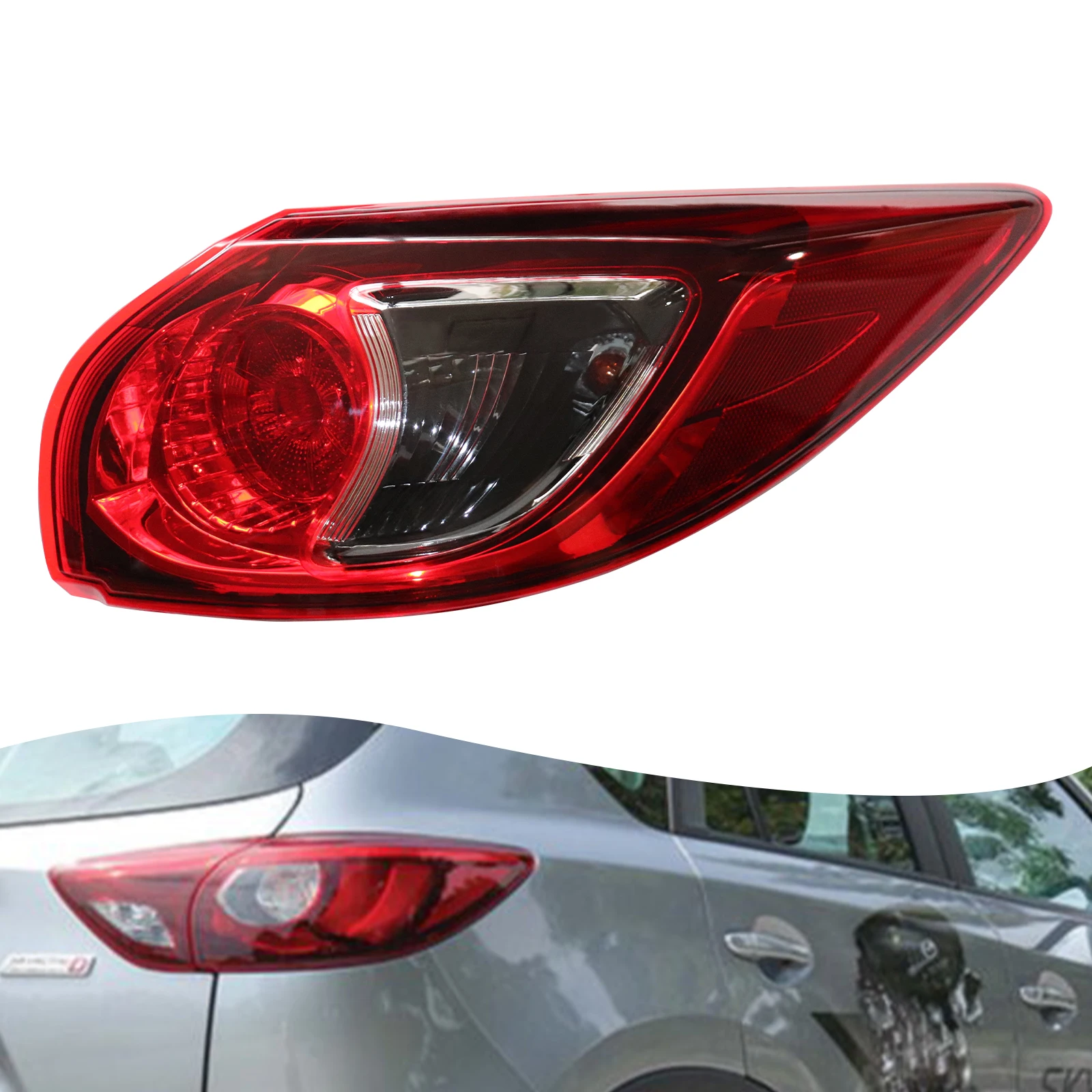 Tail Light For 2013 2014 2015 2016 Mazda CX-5 Passenger Side Outer Body Mounted Halogen