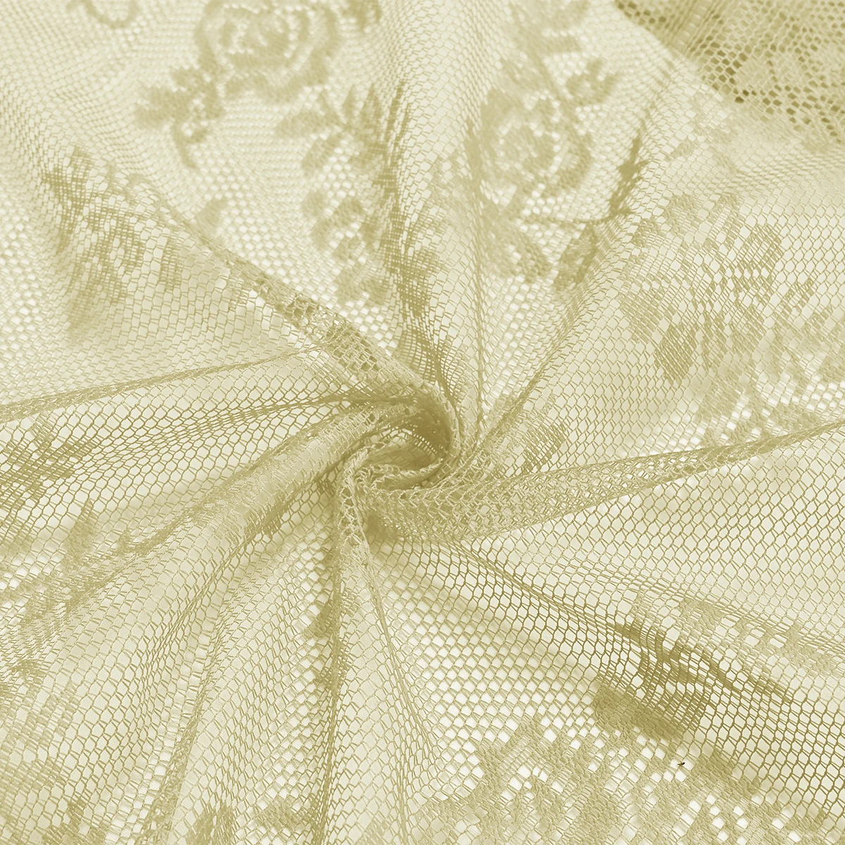 1 Stück romantischer transparenter Spitzenvorhang, Blumenspitze-Fenstervorhänge für Wohnzimmer, Schlafzimmer, Heimdekoration, Fensterschutzstangentasche – Detail 4