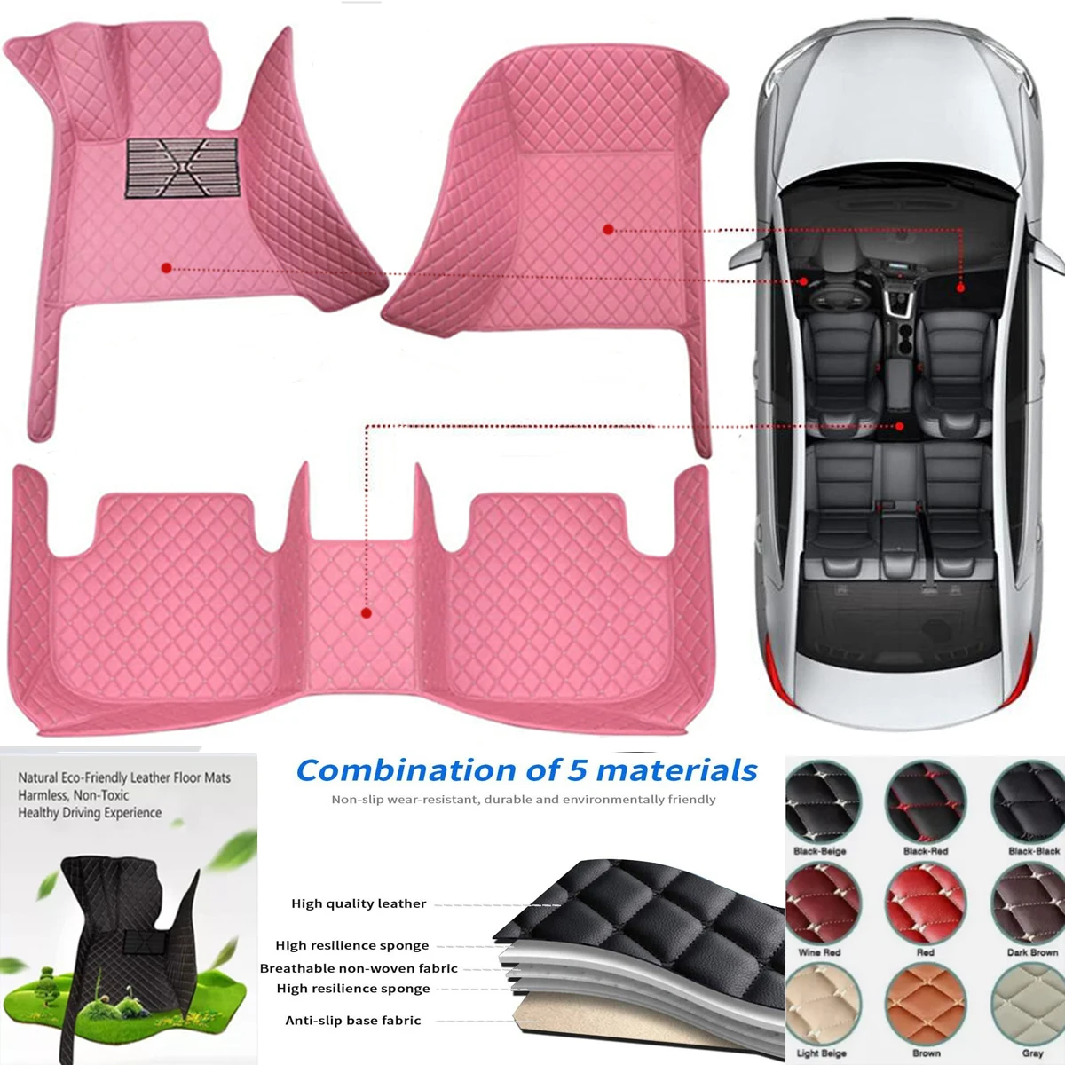 

3D PU-leather Waterproof Custom Car Floor Mats For Fiat Palio Auto Carpets Accessorie Floor Liners