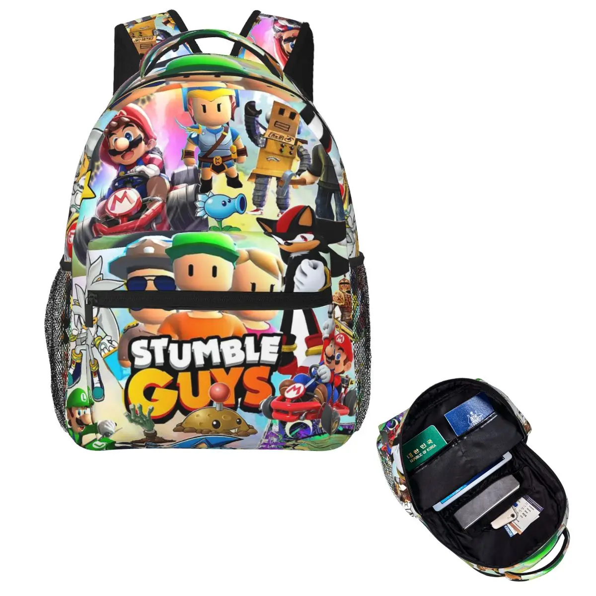 Basti Stumble Guys バックパックホットセールデイパック大容量子供ブックバッグスクールバッグショルダーバッグ男性女性のための