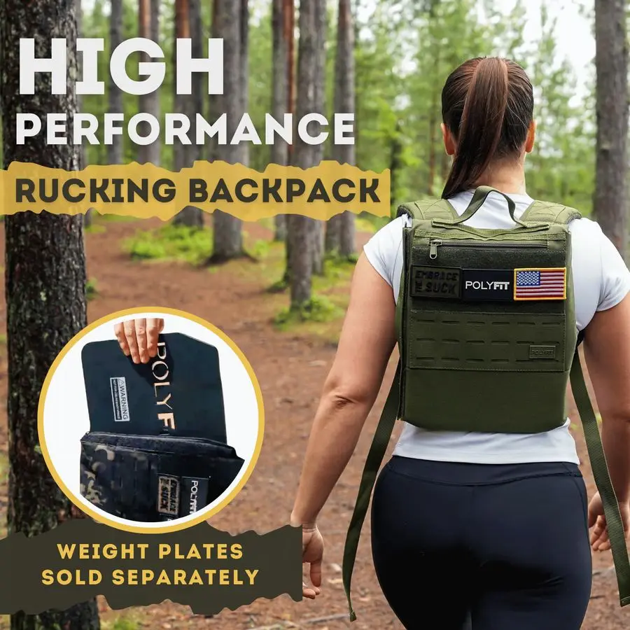

Rucking Backpack 2.0 Weighted Ruck Pack for Weight Plates Patent Pending SideLoading Rucksack for Walking, Running, Rucking, Str