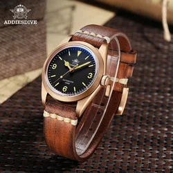 Addies Dive 2023 New Watches For Men 36mm Luminous 10Bar Bubble Mirror Pot Cover Glass CUSN8 Solid Bronze PT5000 Automatic Watch